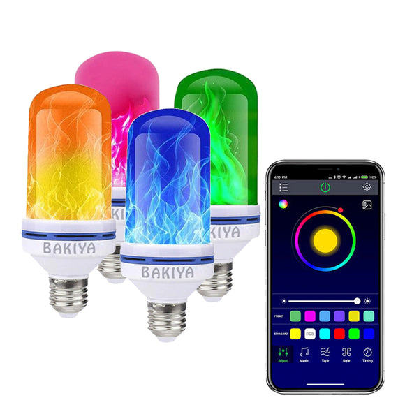 Dimmable Color Changing Bluetooth Flame Light Bulbs