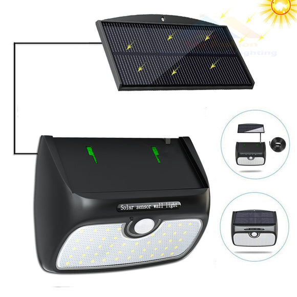 Indoor/Outdoor Solar Powered Motion Sensing Waterproof Porch Light with Detachable Solar Panel