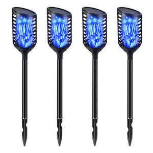 Bakiya Blue Flame Flickering Solar Torch Totem 3 Mode Waterproof