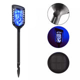 Bakiya Blue Flame Flickering Solar Torch Totem 3 Mode Waterproof